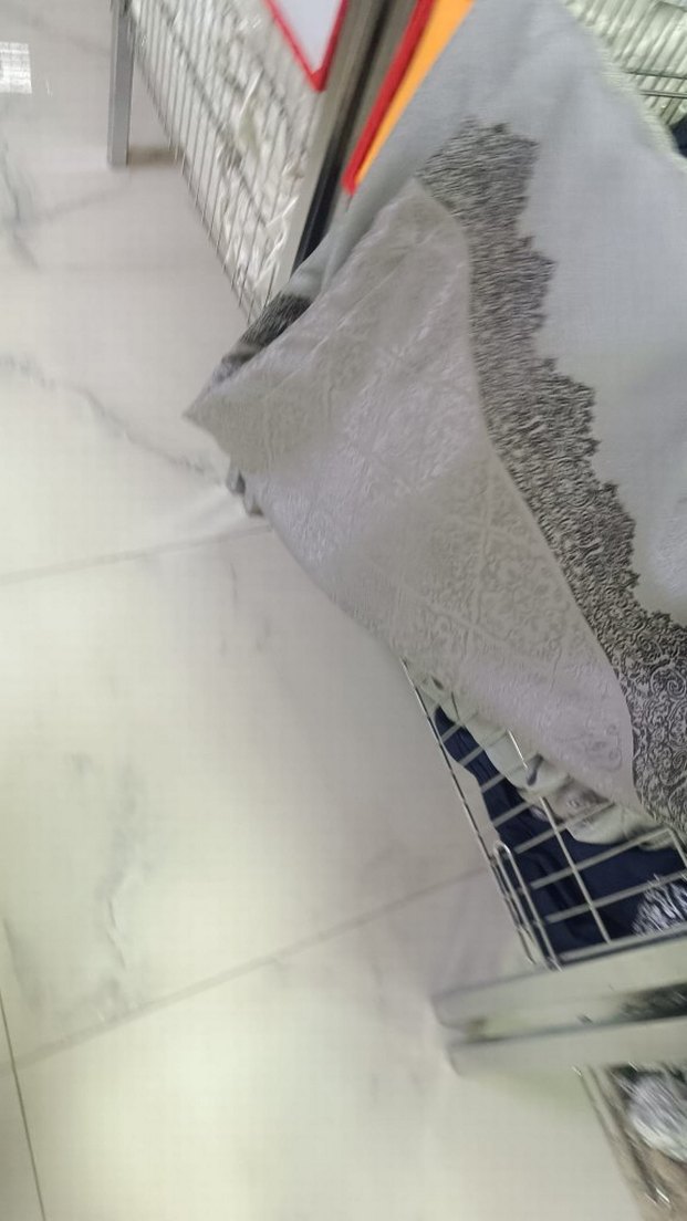 Gri Düz Desenli fon perde taç - Görsel 2