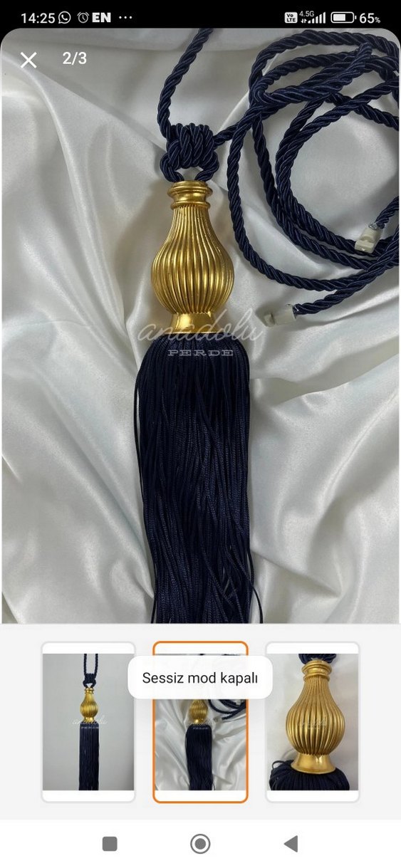 Gri Nakışlı Geleneksel  fon Perde - Görsel 3