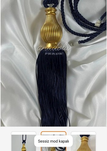 Koyu Mavi Nakışlı fonPerde - Görsel 6