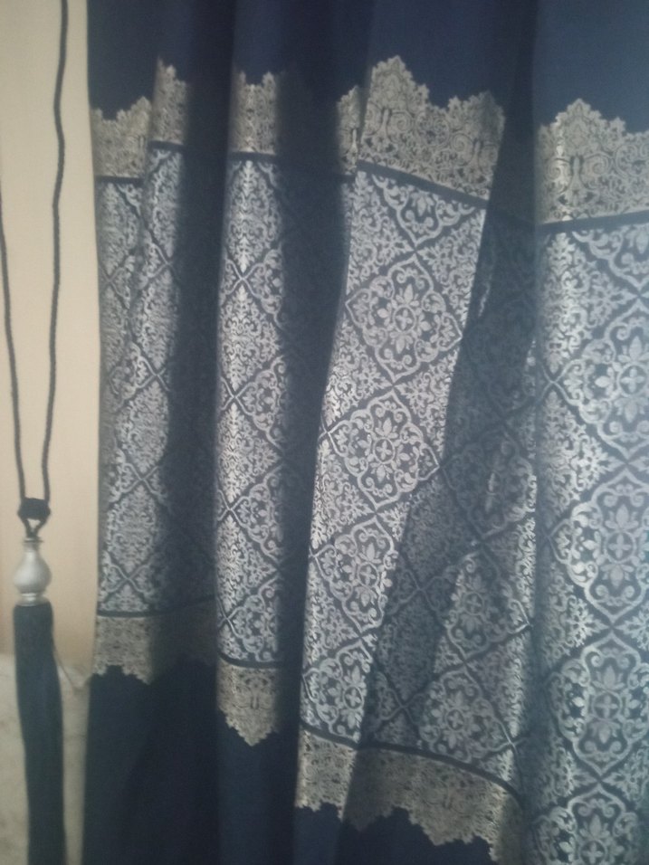 Koyu Mavi Nakışlı  fonPerde - Görsel 5