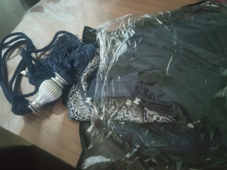 Koyu Mavi Nakışlı  fonPerde - Görsel 4