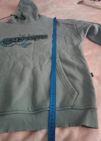 Gri Baskılı Kapüşonlu Sweatshirt - Görsel 4