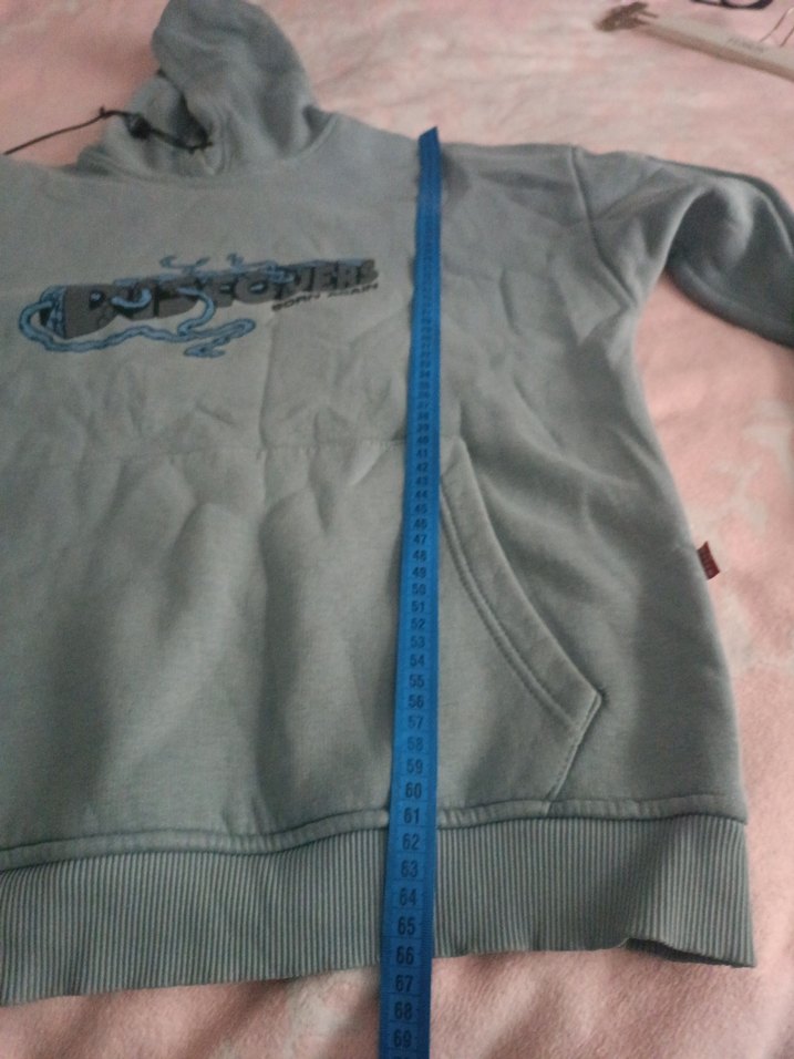 Gri Baskılı Kapüşonlu Sweatshirt - Görsel 4