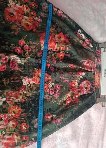 dilvin marka 38 beden çiçek Desenli Uzun Bohem Etek - Görsel 6