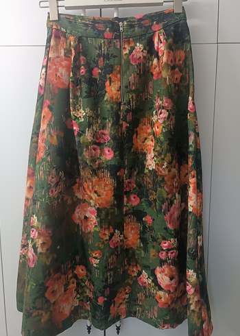 dilvin marka 38 beden çiçek Desenli Uzun Bohem Etek - Görsel 2