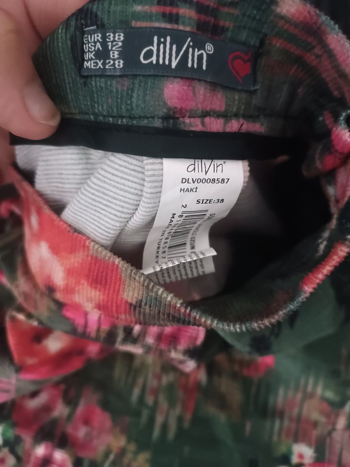 dilvin marka 38 beden çiçek Desenli Uzun Bohem Etek - Görsel 3