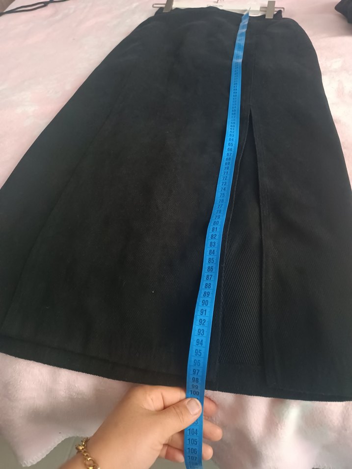 Siyah Kadın Uzun Süet Etek - Görsel 3