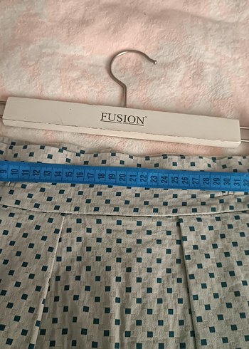 Aker marka Gri mavi Puantiyeli Pilili Midi Etek - Görsel 5