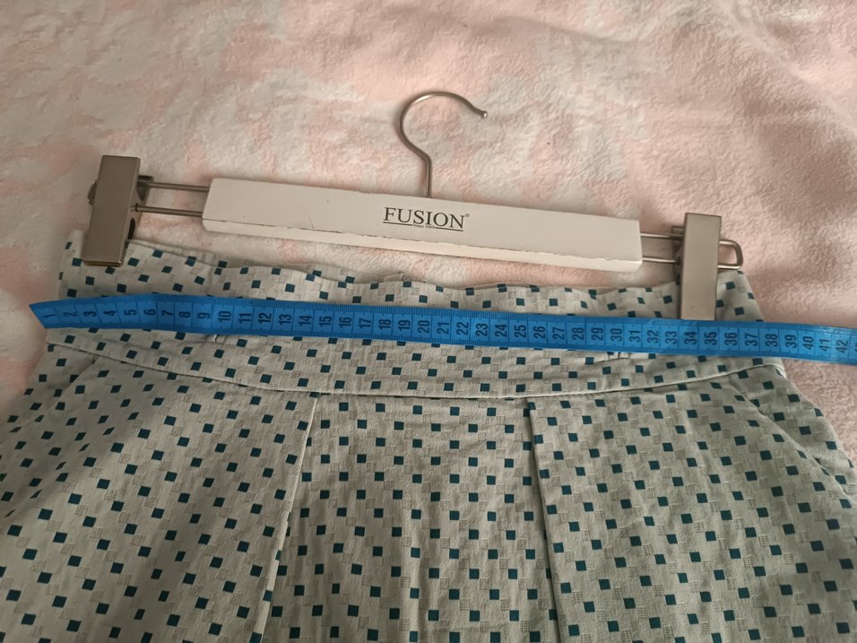 Aker marka Gri mavi Puantiyeli Pilili Midi Etek - Görsel 5