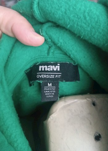 mavi erkek medium oversize Yeşil Kapüşonlu Sweatshirt - Görsel 6