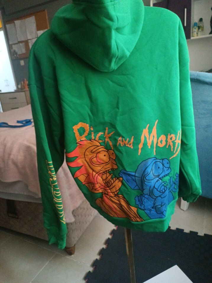 mavi erkek medium oversize Yeşil Kapüşonlu Sweatshirt - Görsel 2