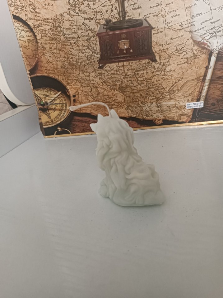 Beyaz Kurt Figürlü Mum - Görsel 3