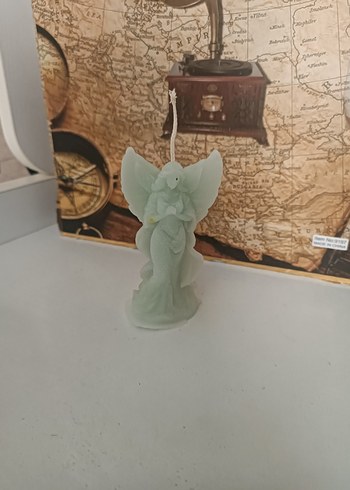 Turkuaz Melek Figürlü Mum - Görsel 3
