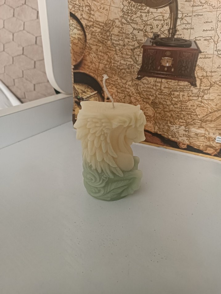 Pastel Bej Dekoratif Mum - Görsel 3