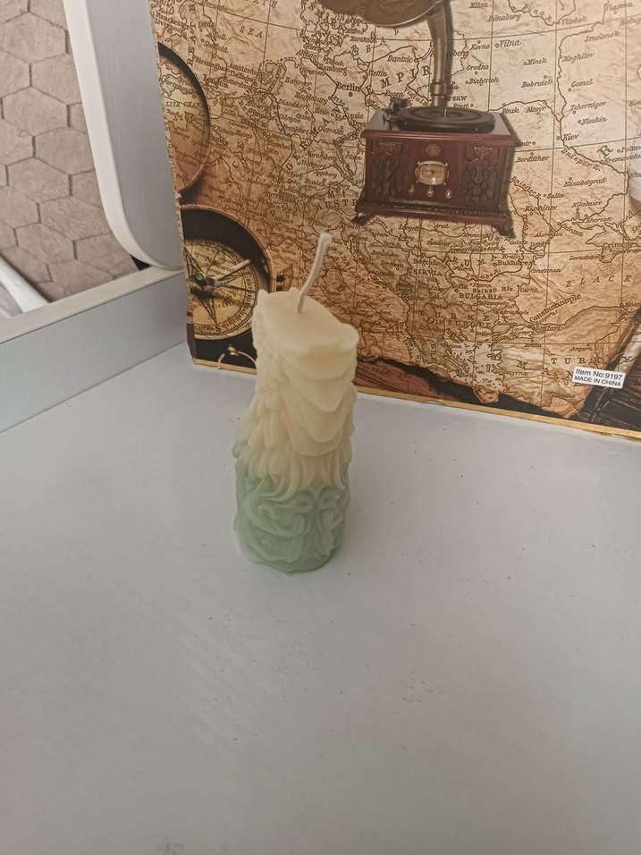 Pastel Bej Dekoratif Mum - Görsel 2