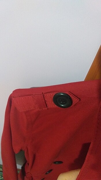 Diğer Bordo Trenchcoat