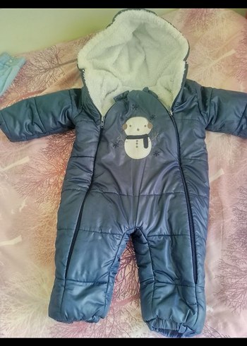 Gri Kürklü Erkek Bebek Kar Tulumu - Görsel 5