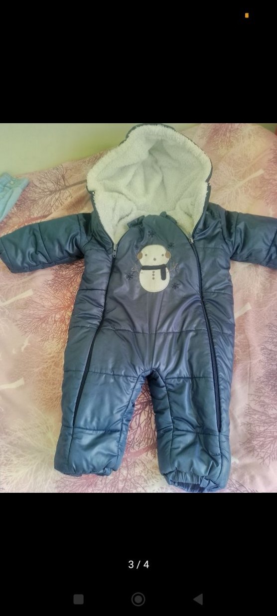 Gri Kürklü Erkek Bebek Kar Tulumu - Görsel 5