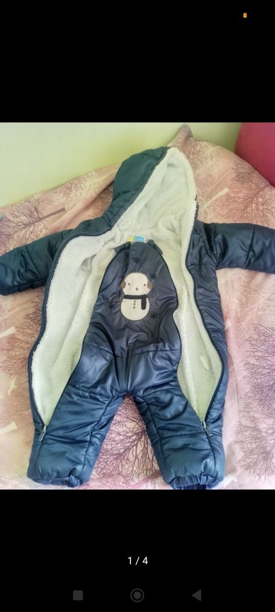 Gri Kürklü Erkek Bebek Kar Tulumu - Görsel 2