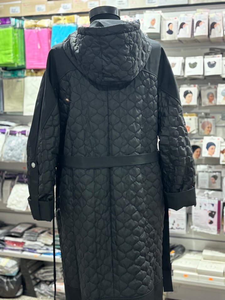 Kadın Siyah Uzun Fermuarlı mont - Görsel 4