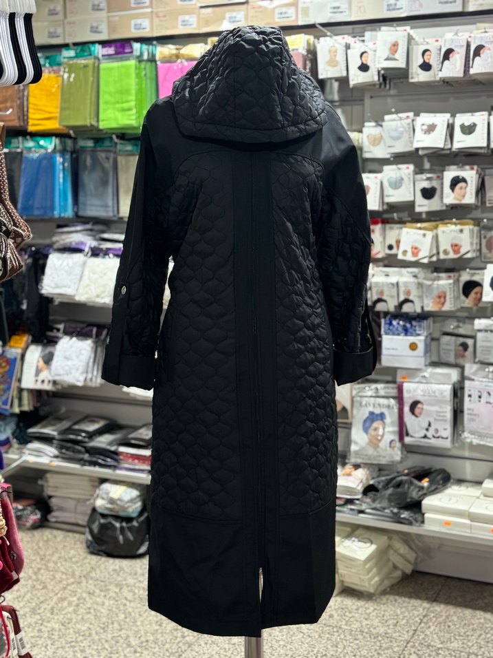 Kadın Siyah Uzun Fermuarlı mont - Görsel 2