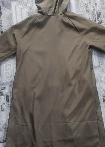 Haki Kapüşonlu Kadın Rüzgarlık/trençkot - Görsel 4