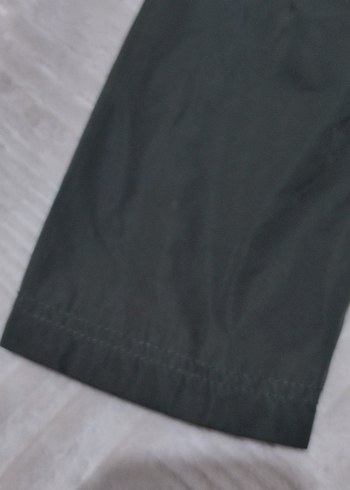 Düğmeli fermuarlı kapşonlu haki kadın mont - Görsel 6