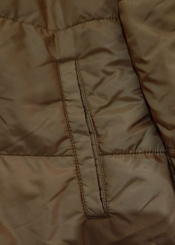 Kapüşonlu Kadın Kış Montu, oversize , sarı - Görsel 4