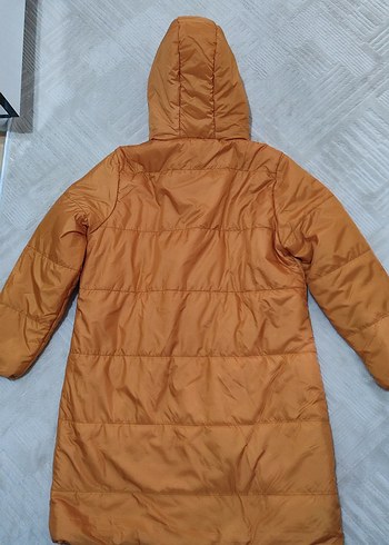 Kapüşonlu Kadın Kış Montu, oversize , sarı - Görsel 5