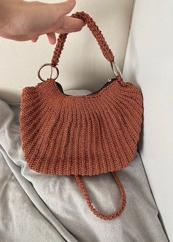 Pilise Detaylı Triko Kadın Çanta