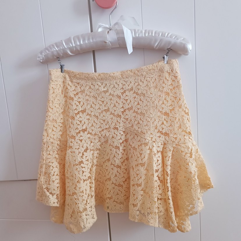 Sarı Mini Bohem Straplez Dantel kız çocuk  takım 10 yaş - Görsel 4