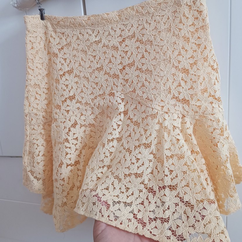 Sarı Mini Bohem Straplez Dantel kız çocuk  takım 10 yaş - Görsel 5