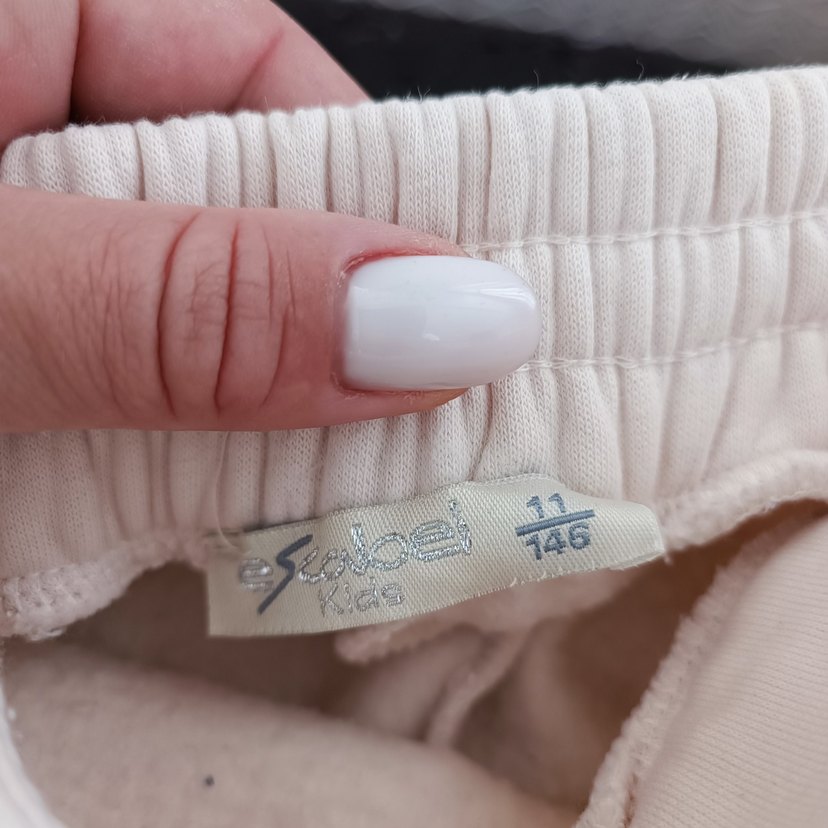 kız çocuk açik bej moda pantalon - Görsel 3