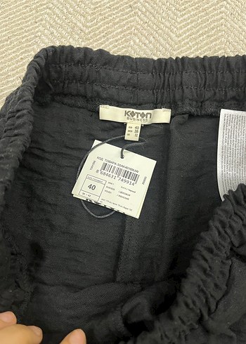 Siyah Keten Pantolon 40 - Görsel 3