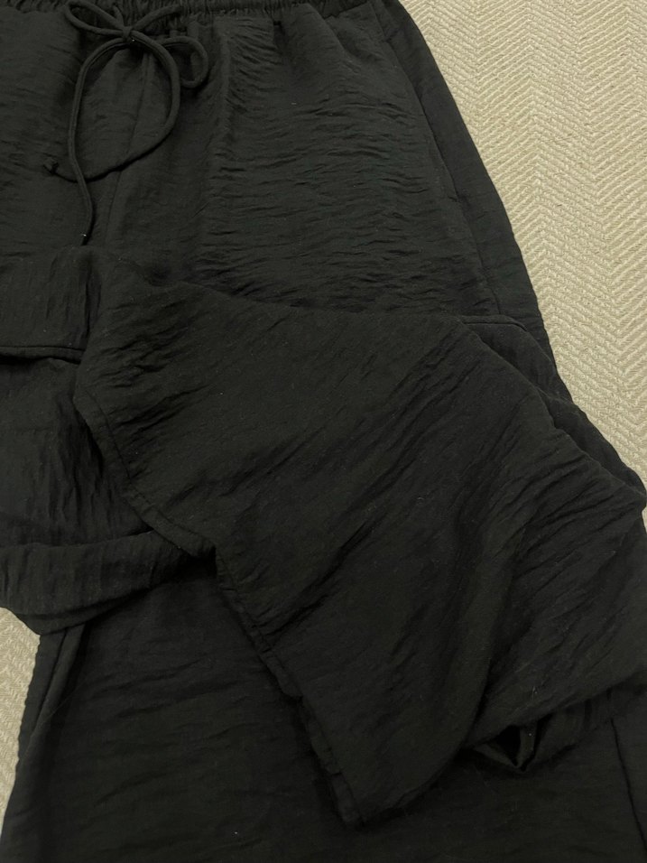 Siyah Keten Pantolon 40 - Görsel 4