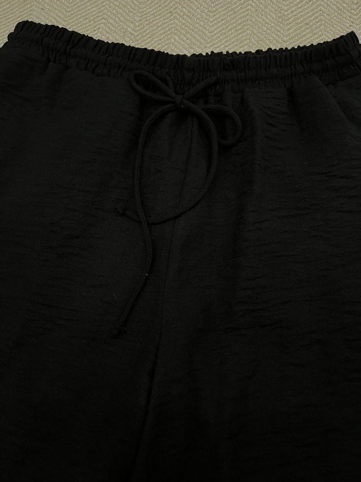 Siyah Keten Pantolon 40 - Görsel 2