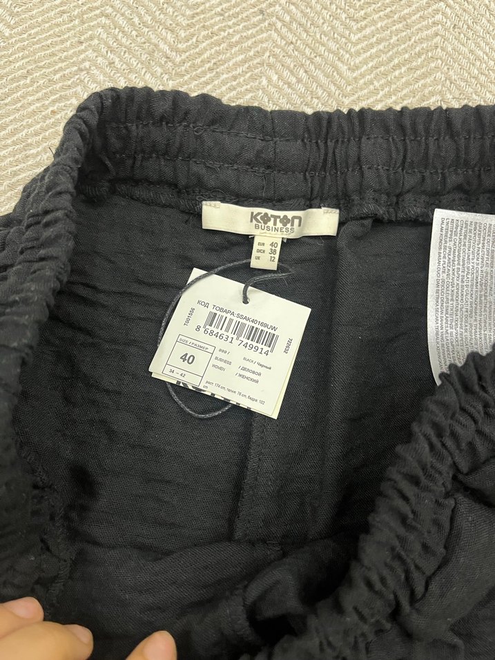 Siyah Keten Pantolon 40 - Görsel 3