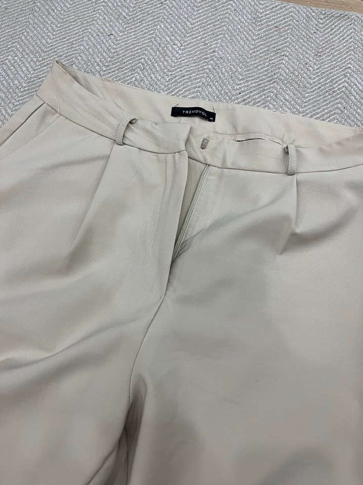 Bej Salaş Kadın Kumaş Pantolon - Görsel 3