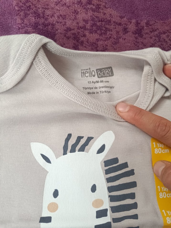 Uzun Kollu erkek Bebek Body etiketli - Görsel 3