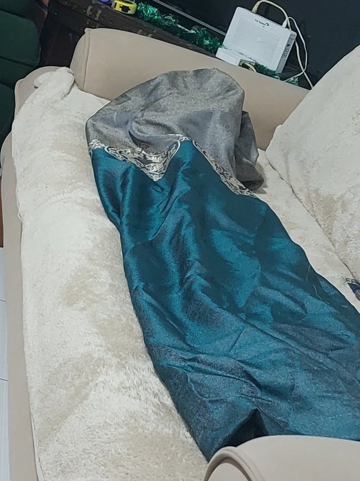 Modern Klasik Desenli Gri Mavi Perde - Görsel 3