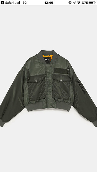 Zara ZARA BOMBER HAKİ CEKET