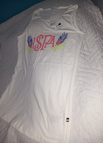 U.S Polo Assn. Askılı thsirt beyaz