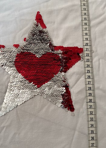 Kız Çocuk Beyaz Pul İşlemeli Tişört - Görsel 3