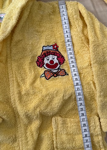 Kapüşonlu Sarı  Çocuk Bornoz - Görsel 3