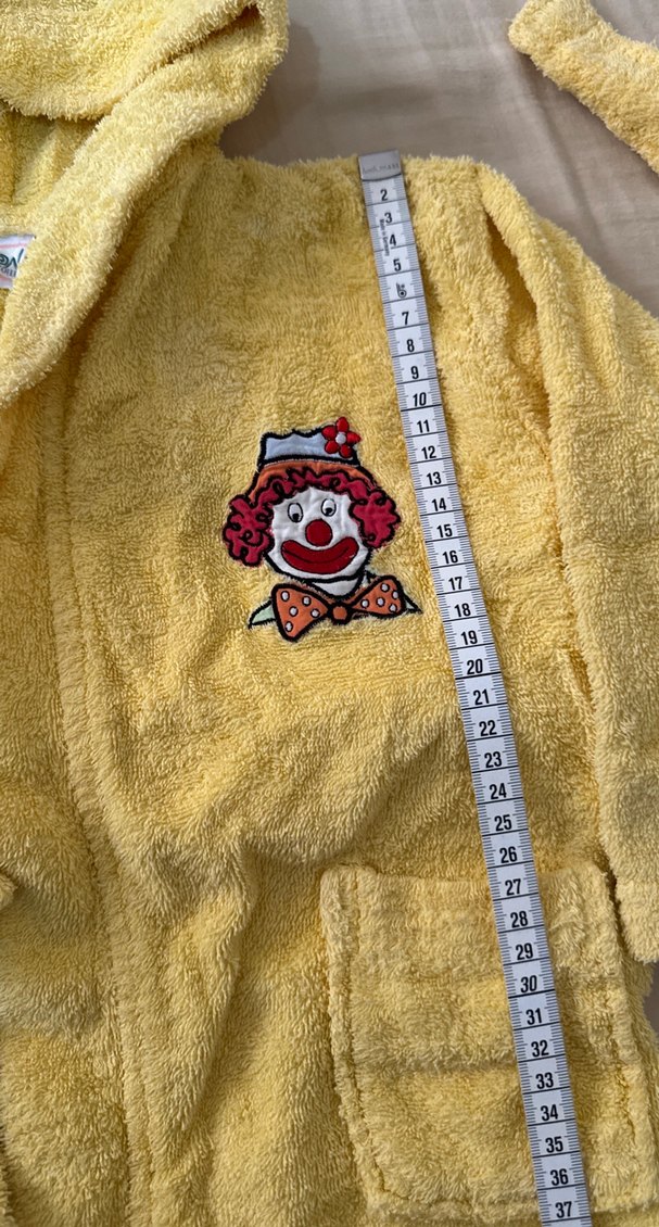 Kapüşonlu Sarı  Çocuk Bornoz - Görsel 3