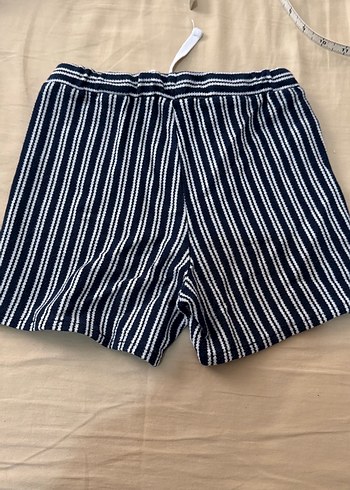 Çizgili Pilili Pamuklu Mini Şort kız çocuk - Görsel 4