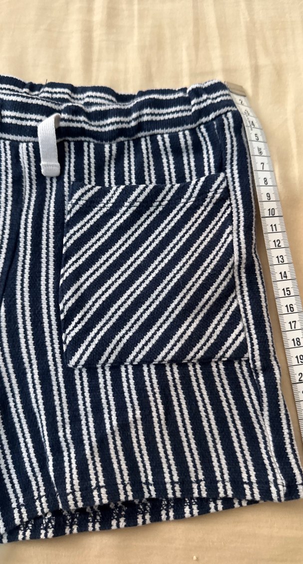 Çizgili Pilili Pamuklu Mini Şort kız çocuk - Görsel 2