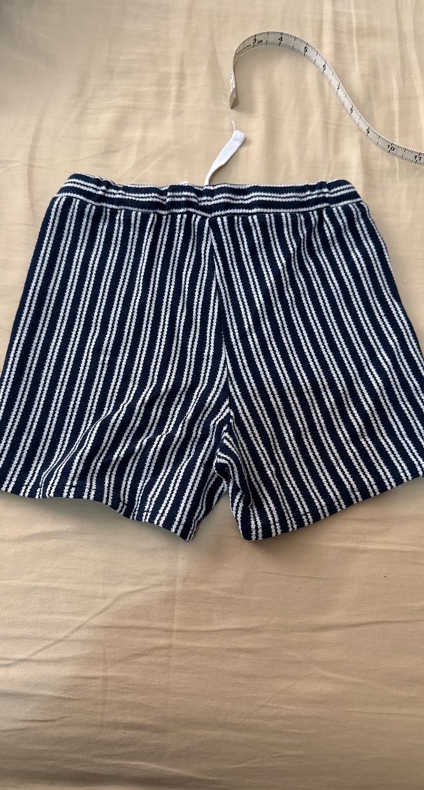 Çizgili Pilili Pamuklu Mini Şort kız çocuk - Görsel 4