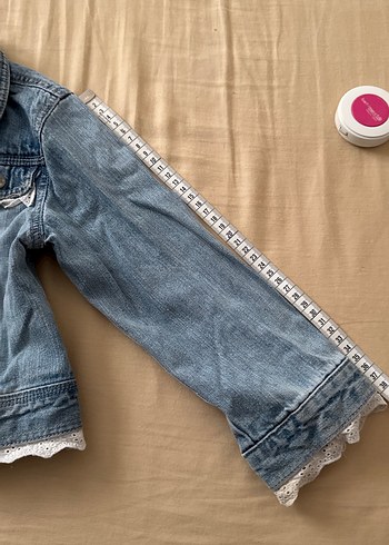 Nakışlı Düğmeli Kız Kot Ceket - Görsel 3