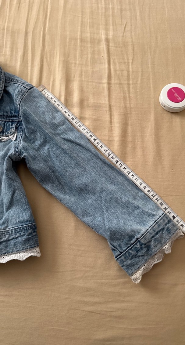 Nakışlı Düğmeli Kız Kot Ceket - Görsel 3